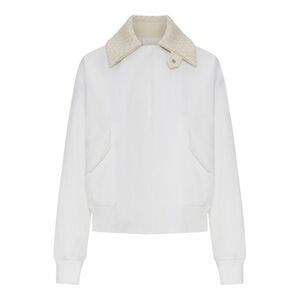 Bottega Veneta Women Waterproof Cotton Jacket With Leather Collar